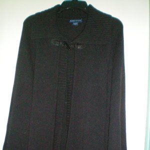 Karen Scott Women's Black Open-Front Cape Cardigan